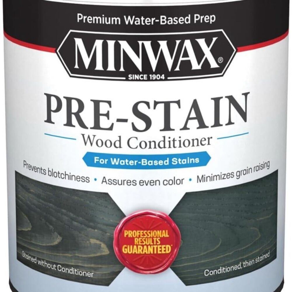 Minwax 618514444 Water-Based Pre- Stain Wood Conditioner, 1 Quart Clear